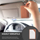 Brown textured adhesive phone card bag attached to car dashboard panel