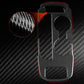 Black carbon-fiber style gear panel sticker with visible mounting outline