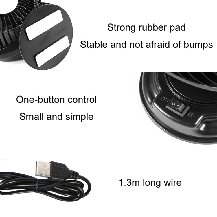 Car fan control side with rubber base pad and power cable connection port