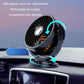 Car fan with 360-degree swivel head mounted on a base