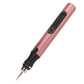 Rose gold mini electric drill pen with metal engraving tip and control display