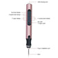 Rose gold mini electric drill pen with control panel and charging plug-in port