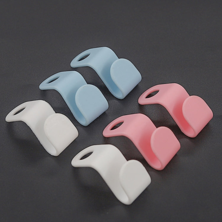 Set of hanger connecting hooks in white, sky blue, and pink (50 pcs)