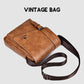 Retro crossbody messenger bag in light brown, fold-over flap, adjustable strap