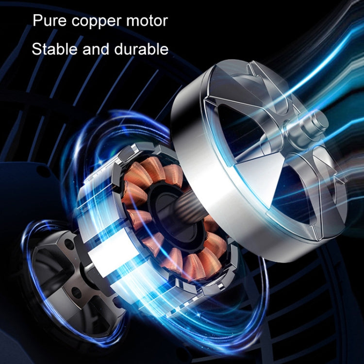 Car fan motor with copper-toned core and cooling vents