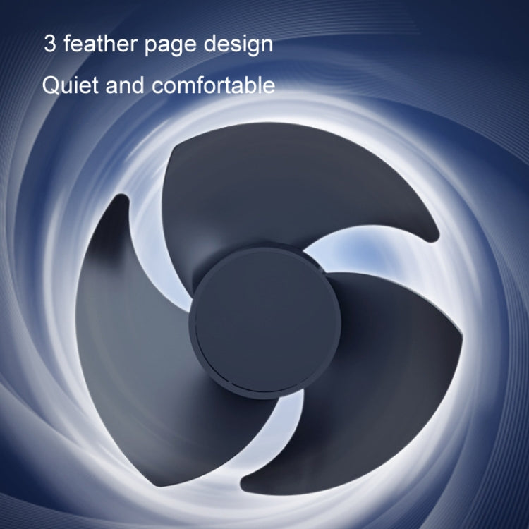 Car fan with three curved blades and quiet airflow swirl