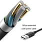 Double-head car USB fan with extended USB power cable, close-up of connectors.
