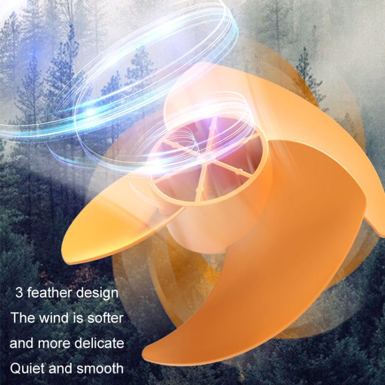 Dual-head car fan with orange blade wheels and circular airflow
