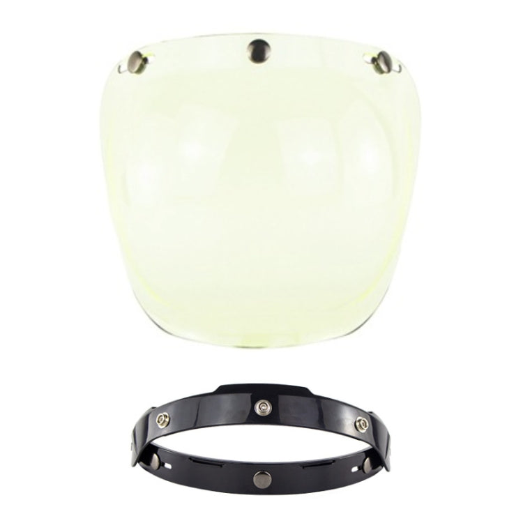 Motorcycle helmet windproof lens with bracket, light yellow tinted mirrored visor