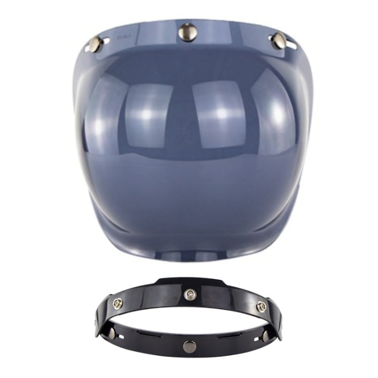 Motorcycle helmet windproof lens with bracket, dark blue tinted reflective visor