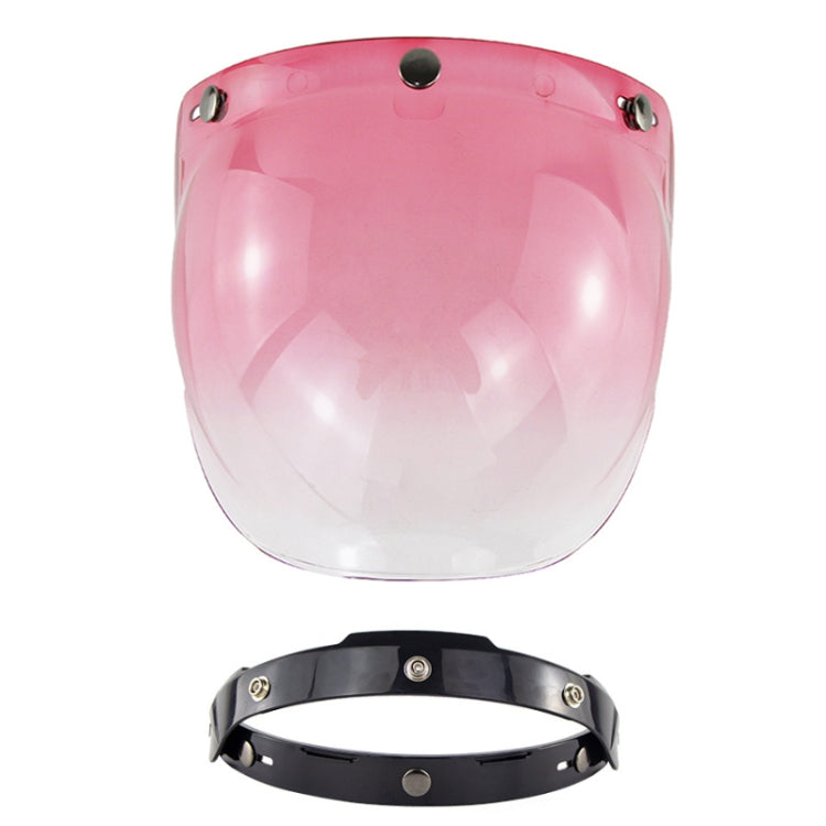 Motorcycle helmet windproof lens with bracket, pink tinted mirrored visor