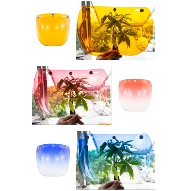 Motorcycle helmet windproof lens with bracket, yellow pink and blue tinted visors