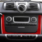 Red carbon-fiber CD panel cover installed on Smart Fortwo center console