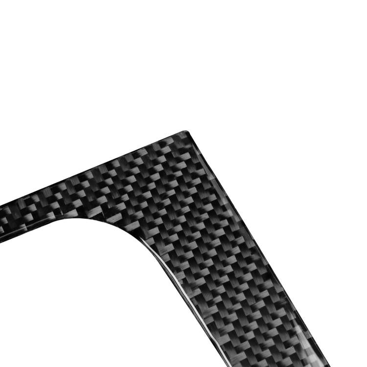 Black carbon-fiber texture trim sticker piece with curved edge detail