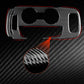 Black carbon-fiber style gear panel sticker with red accent outline