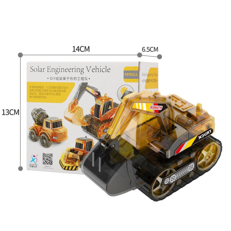 Orange solar engineering vehicle DIY model kit with clear solar dome and wheels