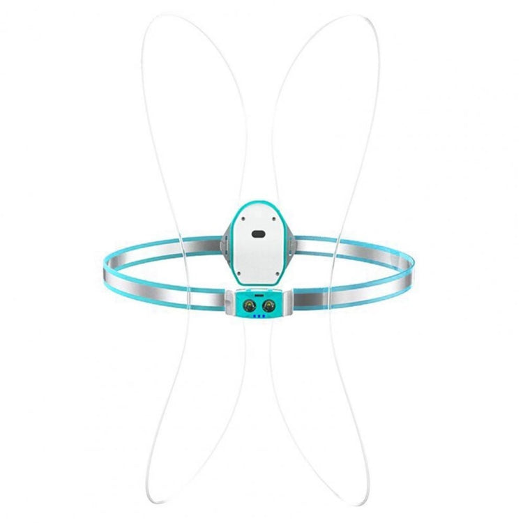 USB rechargeable running light chest strap with turquoise band and front control module