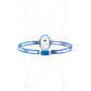 USB rechargeable running light chest strap with blue band and front control module