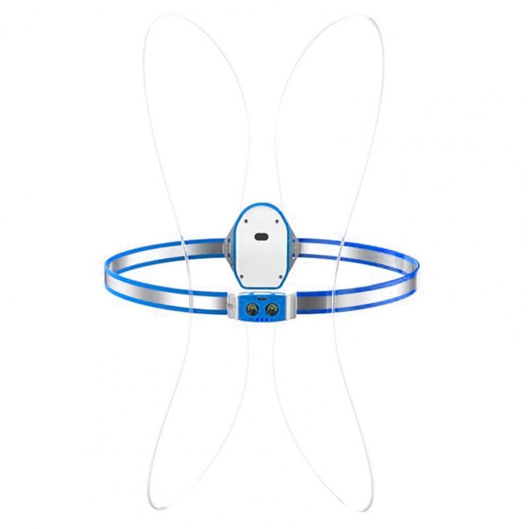 USB rechargeable running light chest strap with blue band and front control module