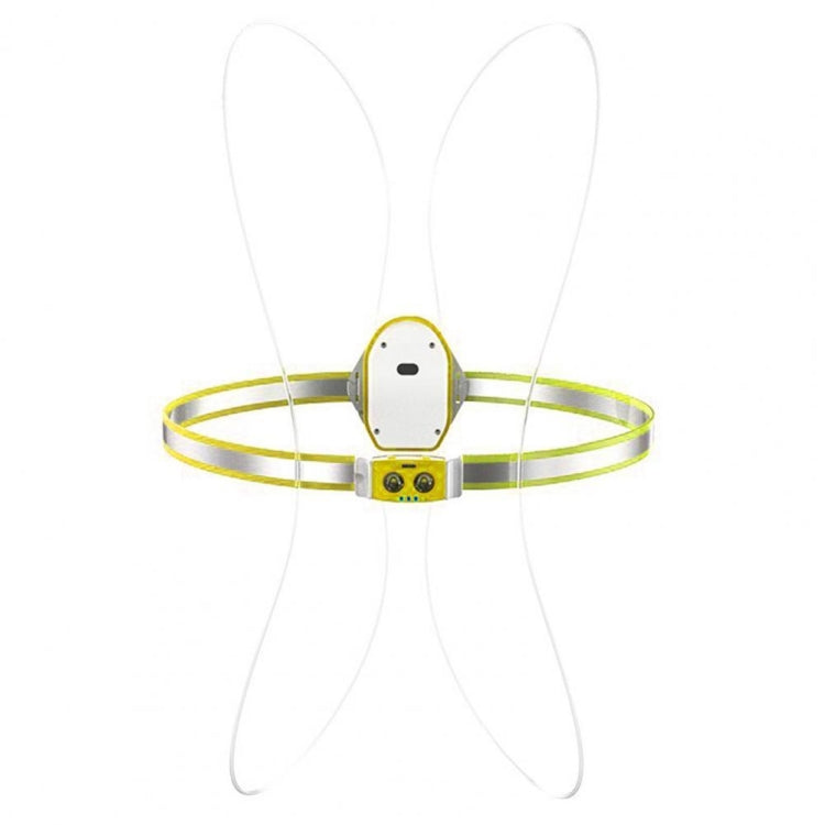 USB rechargeable running light chest strap with fluorescent yellow band and front control module