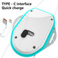 White charging controller with teal border and USB-C quick charge port
