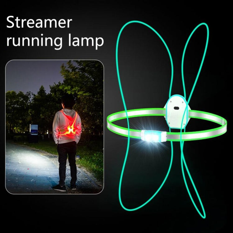 Neon green running light chest strap with glowing front LED module