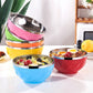 Double-layer stainless steel kids lunch bowls with lids, colorful stack