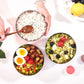 Double-layer stainless steel kids meal bowls, salads and rice with eggs inside