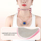 Pink adjustable neck brace with mesh protective pad and colorful oval support rings.