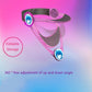 Pink adjustable neck brace with padded collar and clear support bands, foldable style.