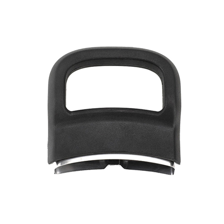 Heat-resistant pot handle ear with single hole, black rubber with metal insert
