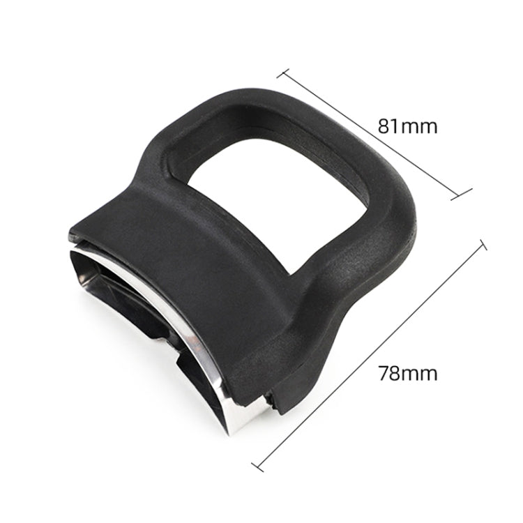 Black pot handle ear, single hole; 81 x 78 mm metal insert