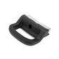 Removable pot handle ear accessory, black rubber grip with metal plate