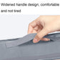 Light blue widened carry handle on a zip travel storage bag