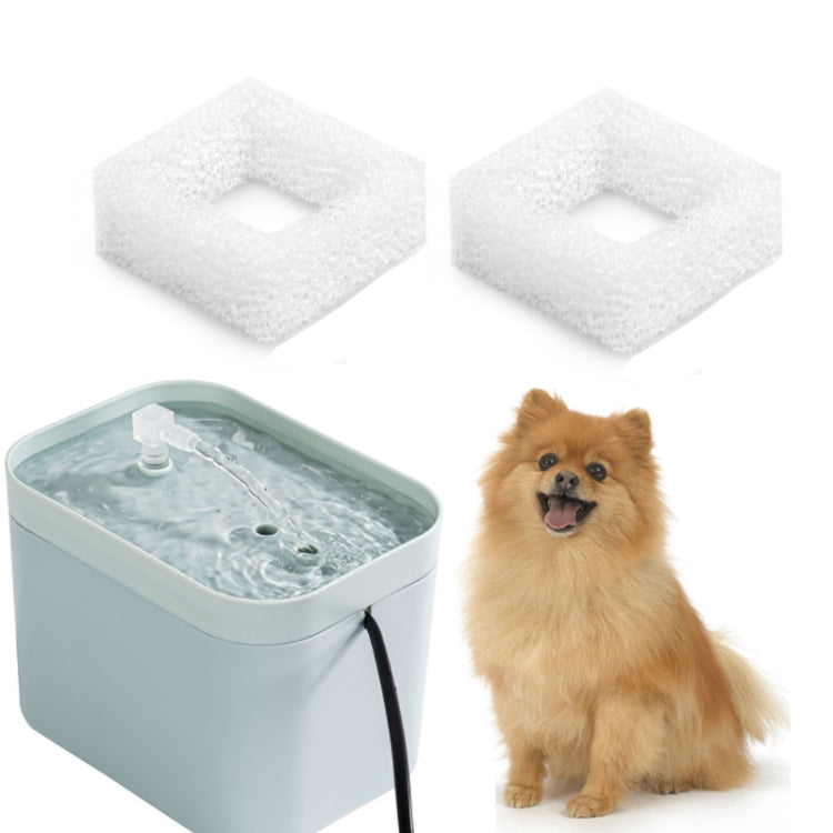 Pet water dispenser filter cotton pads, two white foam blocks with center cutouts