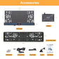 Rear view camera kit accessories layout: HD camera, monitor, tools and manual