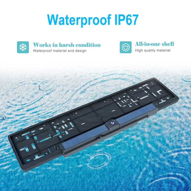 Waterproof IP67 rear license plate camera frame with integrated camera module