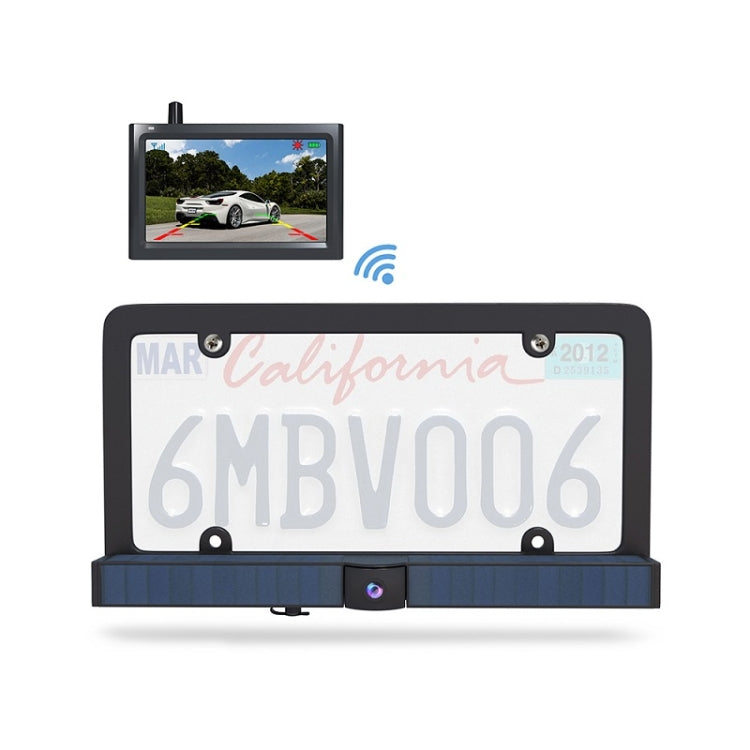License plate frame camera with integrated screen and front camera module