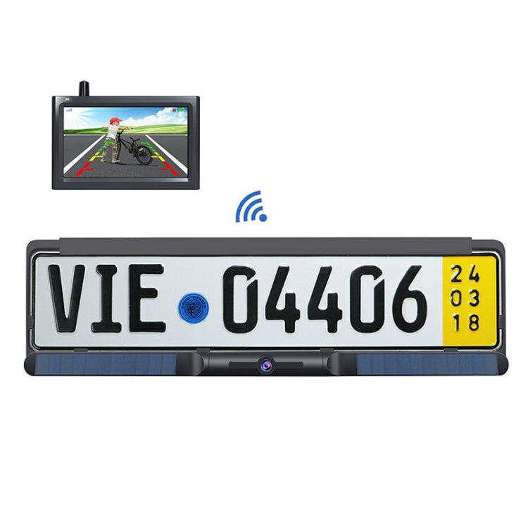 Wireless reversing camera license plate frame with screen and wireless signal icon