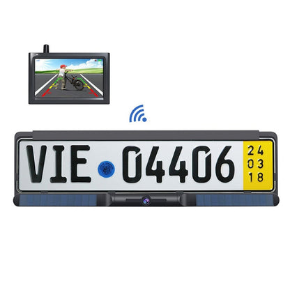 Wireless reversing camera license plate frame with screen and wireless signal icon