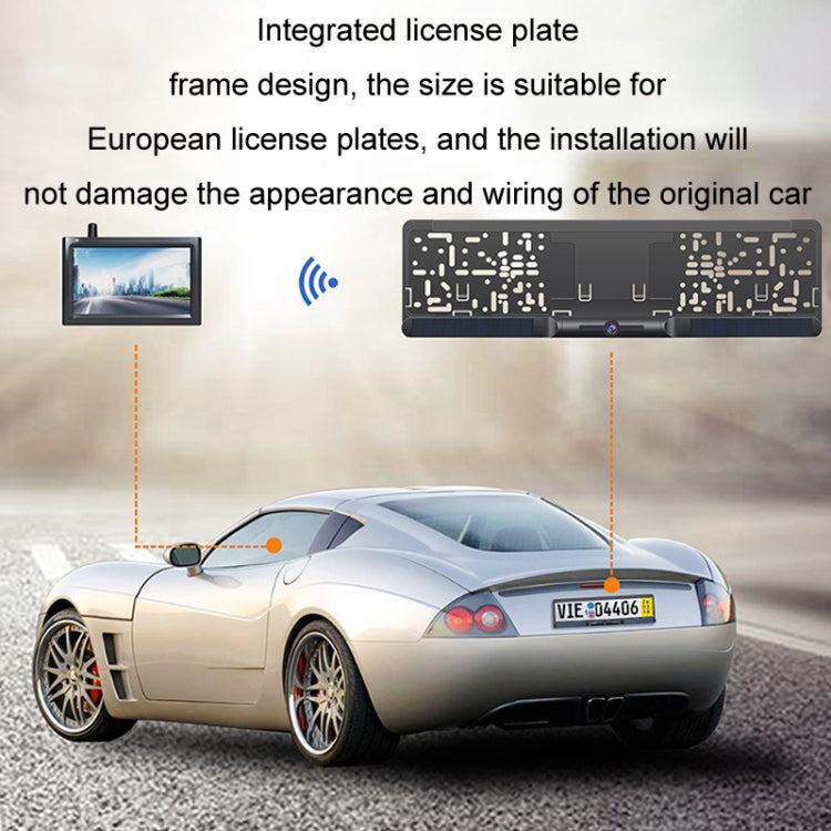 License plate frame camera kit with small screen and integrated frame for EU plates
