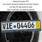 Waterproof license plate camera frame with VIE number plate and blue emblem