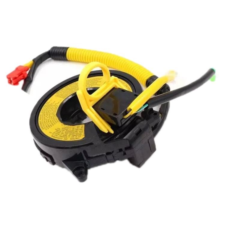 Steering wheel clock spring coil with yellow cable and black circular contact housing