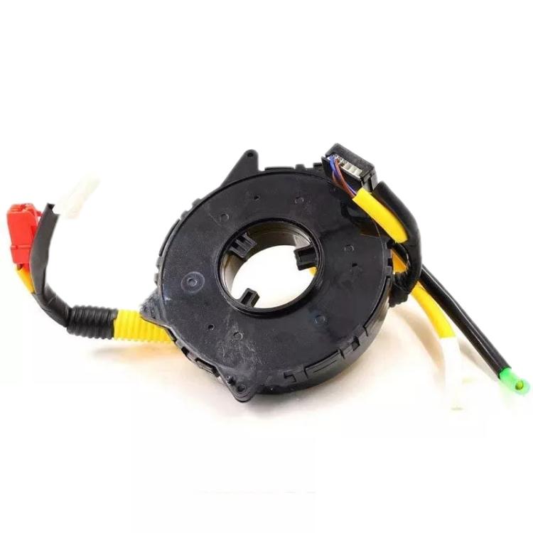 Steering wheel clock spring coil module with yellow and black cable harness