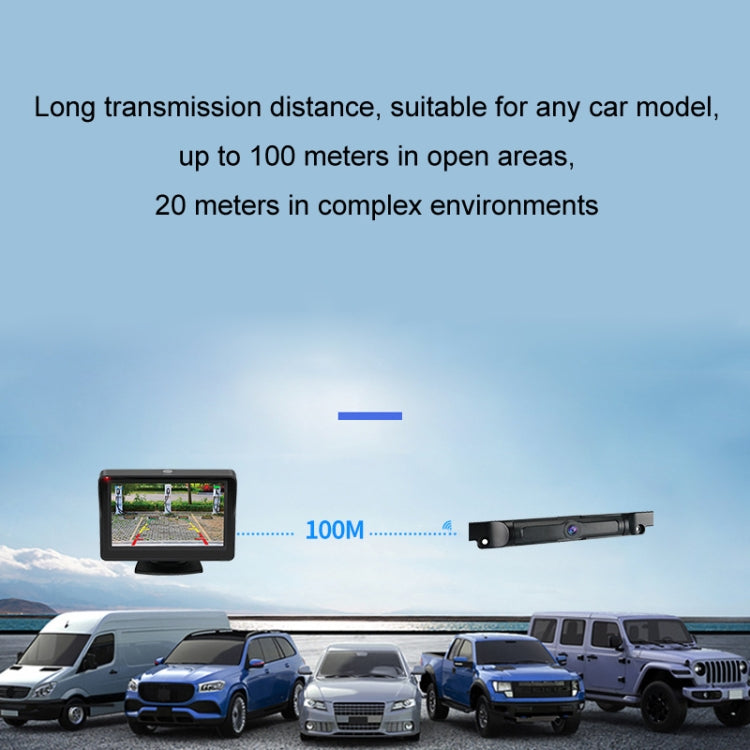 Solar license plate frame camera kit with wireless display and long-range signal diagram