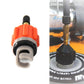 Inflatable paddle board air valve adapter with orange clamp and silver inner seal