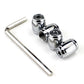 Silver chrome tire valve stem caps with L-shaped removal key