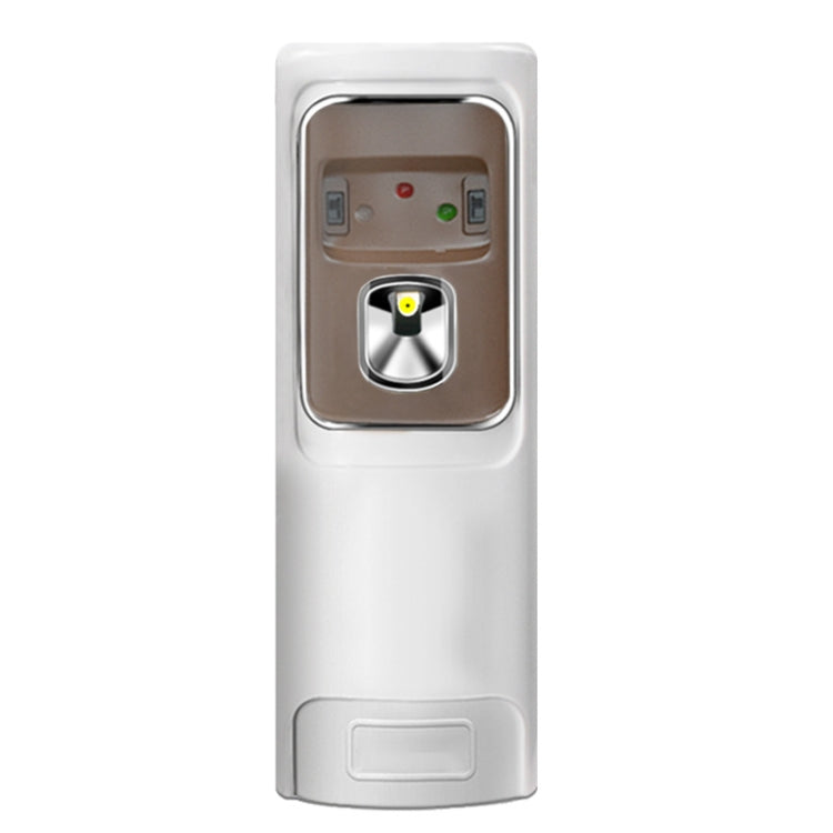White automatic light-sensor fragrance sprayer for toilets with front nozzle panel