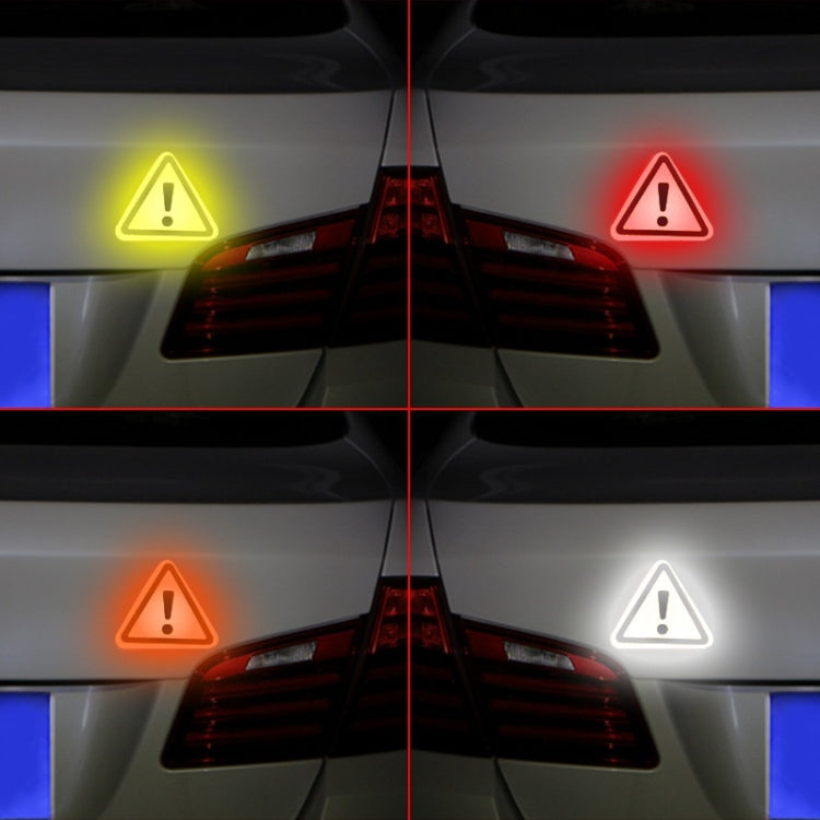 Multi-color reflective triangular warning stickers with exclamation mark icons