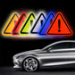 Reflective car warning triangle stickers, assorted red, yellow, blue, green hazard icons